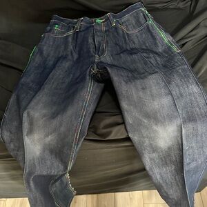 Stylish Blue Jeans-OJ elephant men’s jeans-embroidered jeans-size 32x32-#576